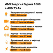 ИБП для котла Энергия Гарант 1000 + Аккумулятор 75 Ач 12 В (600Вт - 68мин) - ИБП и АКБ - ИБП для котлов - магазин электрооборудования amperomvolt.ru